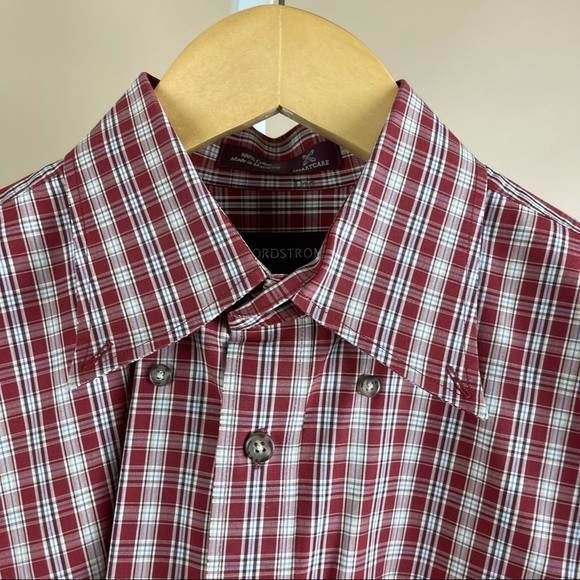 Nordstrom Men’s Small Check Button Down Dress Shirt Office Professional 90’s - Picture 6 of 11
